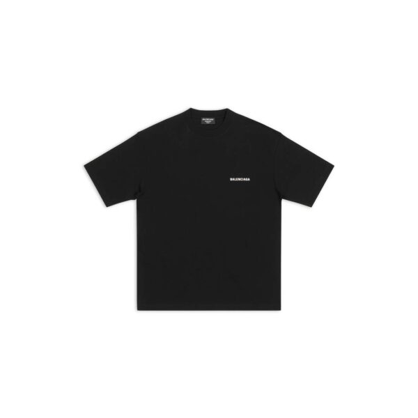 Balenciaga Men Logo T-Shirt Medium Fit In Black