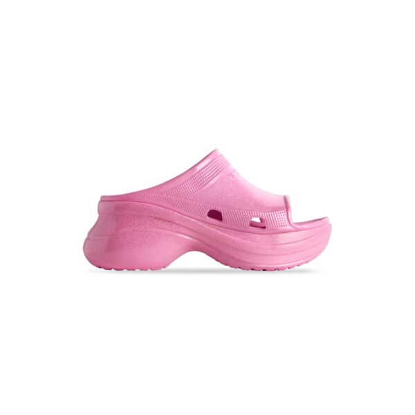 Balenciaga Women’s Pool Crocs Slide Sandal in Pink
