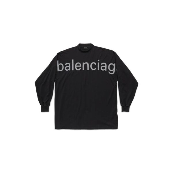 Balenciaga Long Sleeve T-Shirt Oversized In Black Faded