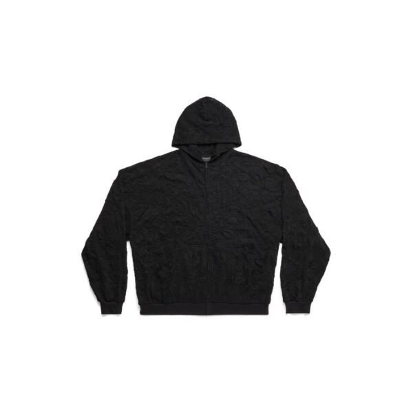 Balenciaga Paris Zip-up Hoodie Small Fit in Black Faded